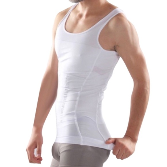 Compression &  Body Support Men’s Undershirt White - BeautyCo - Picture 1 of 10